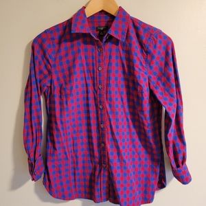 Talbots Checkered Button Down, Small Petite